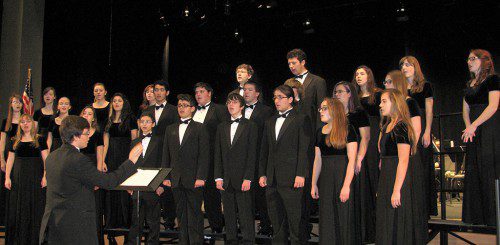 THE WAKEFIELD MEMORIAL HIGH SCHOOL Chamber Singers performed the National Anthem and “Of Thee I Sing.”