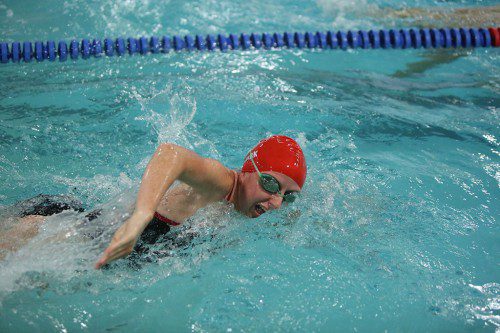 SHANNON QUIRK, a senior, captured two individual championships in the North Sectional meet as she won both the 200 and 500 freestyle events. (Donna Larsson File Photo)