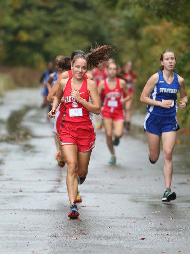 EMILY HAMMOND, a senior, was Wakefield’s top finisher at the Div. 4 Eastern Mass. championship meet on Saturday. Hammond finished 28th overall as she clocked in at 20:25.8 to wrap up her cross country career. (Donna Larsson File Photo)