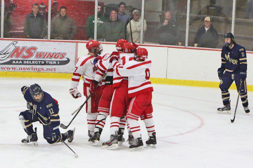 MELROSE HOCKEY picked up a 4-1 win over Winthrop on Monday at the Kasabuski Holiday Tournament. (Donna Larsson photo) 
