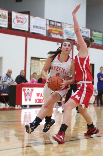 DANIELLA IANNUZZI, a senior forward (#4), returns to the front court and is one the captains for the WMHS girls’ basketball team. The Warriors hope to be competitive this winter after clinching a state tournament berth a year ago. (Donna Larsson File Photo)