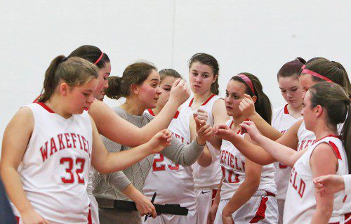THE WMHS girls’ hoop team had a terrific team effort as it topped Stoneham by 47-37 score for its fourth victory in its past five games. (Donna Larsson File Photo)