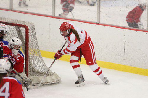 THE MELROSE Lady Raider hockey team clinched a playoff spot with a recent win over Wakefield. (Donna Larsson photo)