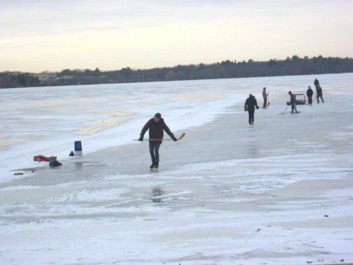 In winter, Lake Quannapowitt and other bodies of fresh water attract skaters, ice anglers and hockey players. But the Wakefield Police and Fire departments are cautioning people to exercise extreme caution before going out on ice, no matter how thick.