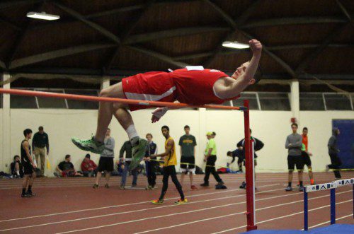PAT CASALETTO, a senior, has qualified to compete in the high jump in the Div. 4 championship meet tomorrow at the Reggie Lewis Track and Athletic Center. (Donna Larsson File Photo)