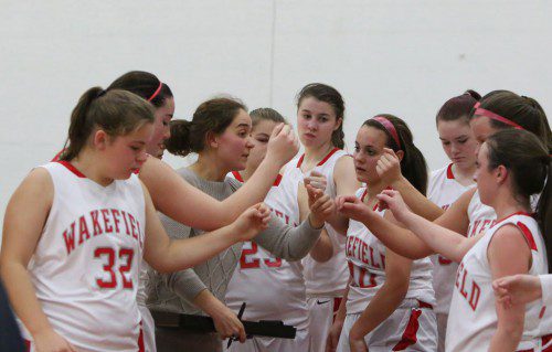 THE WARRIOR girls’ basketball team made the state tournament for the second straight year with victories over Wilmington and Concord-Carlisle over the weekend at the Charbonneau Field House. Wakefield is 10-5 on the season. (Donna Larsson File Photo)