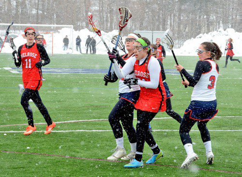 MOTHER NATURE won't deter the MHS Lady Raider lacrosse from getting a jump on preseason. The team has a home opener on April 6.  (Doug Baraw photo)