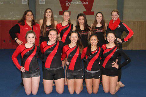 THE WMHS girls’ gymnastics team was young in 2015 and the Warriors posted an 0-7 record against the tough Middlesex League competition. The members of the team were all sophomores and freshmen and showed improvement over the course of the season. There were no juniors or seniors.  (Donna Larsson Photo)