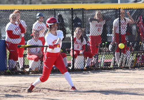 THE MELROSE Lady Raider softball team is off to a 2-1 start after recent league wins against Wilmington and Stoneham. (Donna Larsson photo)
