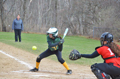 LEAD OFF HITTER Carly Swartz usually finds a way to get on base for the Hornets. (Bob Turosz Photo)