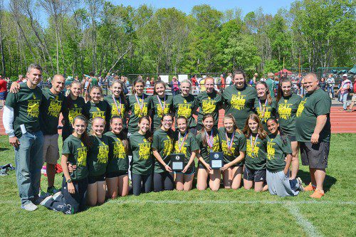 THE NRHS GIRLS VARSITY TRACK TEAM tied for first place in the CAL Championships. (John Friberg Photo)