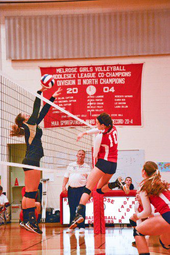 THE MELROSE Lady Raider volleyball team once again swept the league in 2014 and entered playoffs with a 20-2 record. (file photo)
