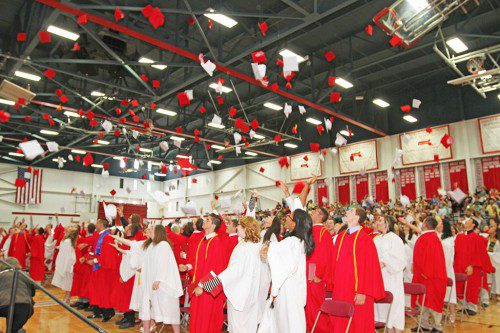 THEY MADE IT. Wakefield Memorial High’s Class of 2015 graduated Saturday amid the annual pomp and circumstance this important milestone requires. Much more on the festivities appears inside Monday's issue of the Daily Item. (Donna Larsson Photo) 