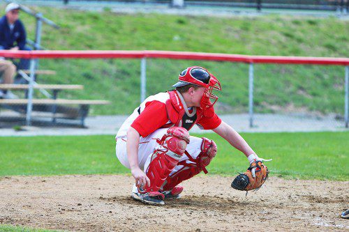 CATCHER Matt Mercurio, a junior, has been solid behind the plate all season and has been one of Wakefield’s top hitters this spring. (Donna Larsson File Photo)