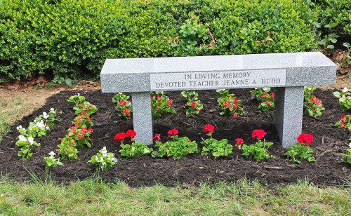 ON JUNE 29, the Dolbeare School community dedicated this bench in memory of the late Jeanne Hudd. 