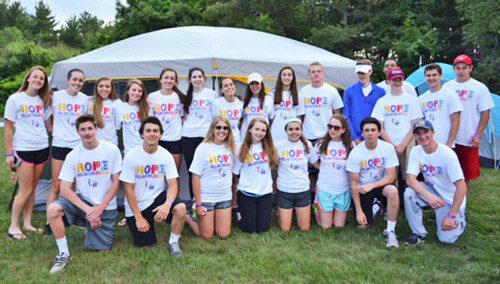 OVER 40 Melrose High School students took part in the 2015 Relay for Life event the Northeast Regional Vocational Technical School in Wakefield on June 19. (courtesy photo)