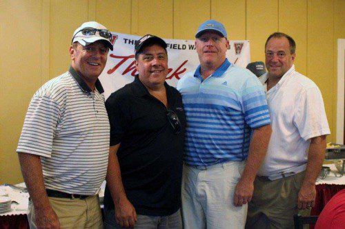 THE WAKEFIELD Warrior Golf Club Tournament second place finishers (from left to right) are Mike Boyages, John Amentola, Dan Tucker and Kevin Noonan.