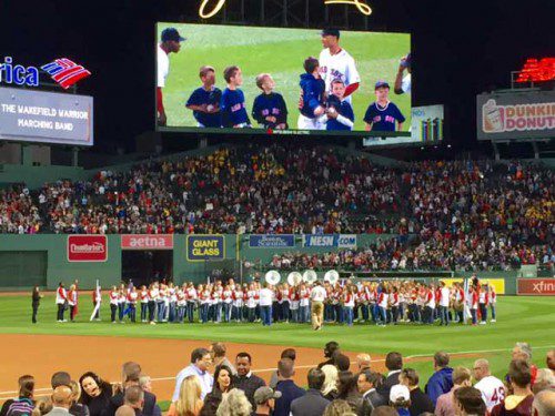 THE WARRIOR Marching Band played the National Anthem at Fenway Park preceding Monday night’s Red Sox game against the Tampa Bay Rays.