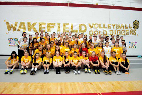 ON Monday, Sept. 28, the Wakefield Memorial High School girls' volleyball program will be raising funds to support Childhood Cancer Research. The varsity, JV and freshman teams will Go Gold and compete against Burlington High School at the Charbonneau Field House. The JV and freshman play at 4 p.m. followed by varsity at 5:30 p.m. In addition to watching some exciting volleyball you can come for refreshments, a bake table and exciting raffles including gifts donated by local restaurants, hair salons, businesses and two Bruins tickets. This is a wonderful community event to help raise funds for cancer research and create awareness about the need for research and funding. One hundred percent of the proceeds from ticket sales, bake table and raffles will benefit pediatric cancer. Please invite your family, friends and neighbors. Go Warriors!