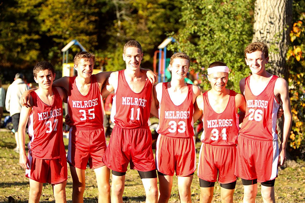 THE 2015 MHS boys' cross country team may be their best team to date. At 4-0 and highly ranked in Massachusetts, Melrose looks to sweep the league once again. On Tuesday they beat a tough Wakefield team. (Donna Larsson photo)