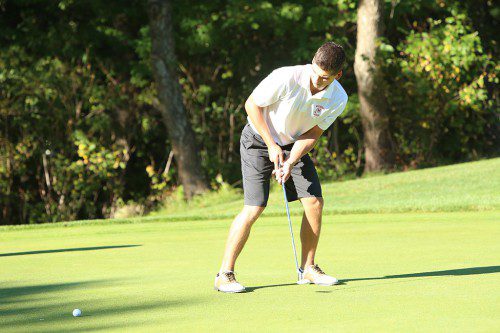 DREW MCGUIRE is among the top shooters for the MHS Red Raider golf team. (Donna Larsson photo)
