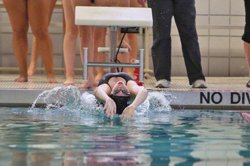 FRESHMAN MOLLY Williams is one of the swimmers already making a name for herself for the MHS swim team. (Donna Larsson photo) 