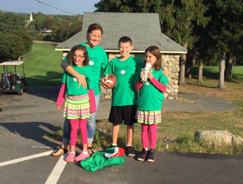 GRACE ZINCK, pictured left, was on hand to wish golfers luck at the 11th Annual Amazing Grace Golf Tournament on Oct. 9. She is pictured with her mom Cathy, brother Brendan, 11, and sister Audrey, 8. 