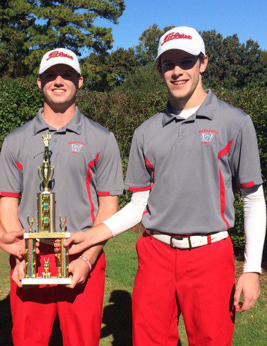 DYLAN MELANSON (left) and David Melanson (right) were named Middlesex League Golf All-Stars for the second straight year.