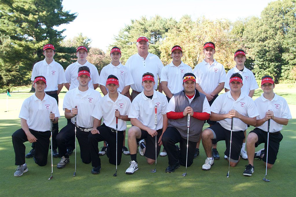 THE MHS golf team wrapped up their season with an appearance at the MIAA Div. 2 North Sectionals on Monday. Pictured are the team and coach Rick McDermod. (Donna Larsson photo) 