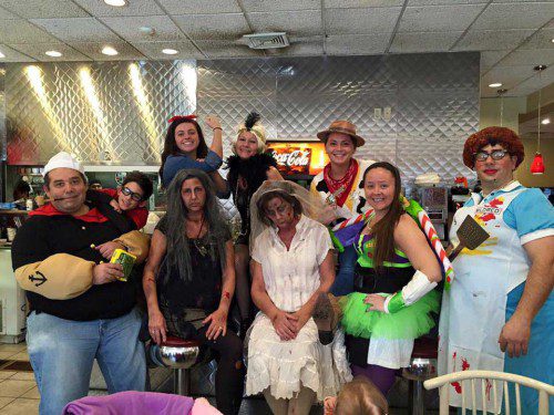THE NORTH AVE. DINER CREW has a great time on Halloween, dressing up in costumes that are both fun and a little spooky. This photo was sent to us by Suzanne Melanson.