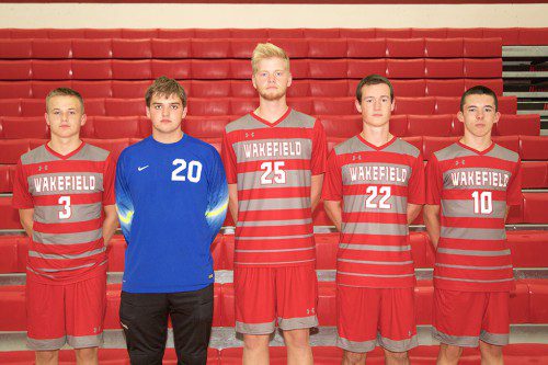 THE WMHS boys' soccer seniors will be looking to lead the Warriors in the Div. 3 North Tournament. From left to right are Jon Ingalls, Zack Dascoli, Andrew Auld, Andrew DeCecca and Mark Melanson. Missing from the photo is senior Mo Janga. (Donna Larsson Photo)