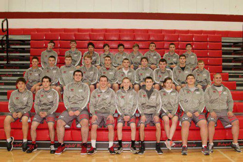 THE WMHS wrestling team, the Middlesex League Freedom division champs, finished third overall in the Div. 3 North sectional meet and had wrestlers medal in 10 out of the 14 weight classes. (Donna Larsson File Photo)