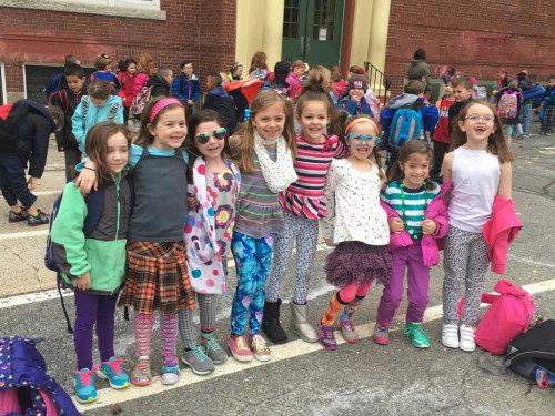 IT WAS "Mismatched Day" at the Greenwood School on Wednesday, March 23, when all the first-graders in Mrs. Harper's class came dressed in mismatched clothing. The lesson learned on "Mismatched Day" was that everyone is unique and different and to be a buddy, not a bully. (Courtesy Photo)