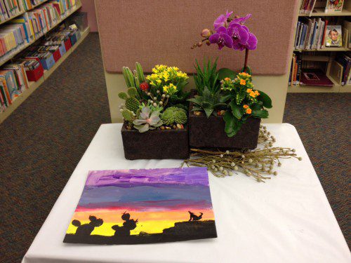 THE ANNUAL Art in Bloom showcase that pairs floral interpretations of the works of local artists returns to the Lynnfield Public Library on Monday, April 11 at 7 p.m. with an opening reception with the artists. It is a collaborative effort of the Lynnfield Art Guild, Village Home and Garden Club and the library. (Courtesy photo)