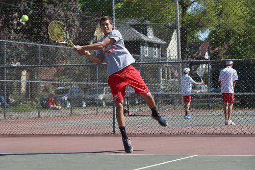 THE MELROSE boys' tennis team is off to a 3-2 start to the season and is being led by senior Julian Nyland (pictured). (Donna Larsson photo) 