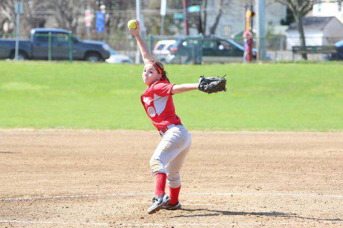 ALEXIS TRUESDALE, a junior captain, returns to play shortstop and pitch for the Warriors this spring. Truesdale is a returning Middlesex League Freedom division all-star. (Donna Larsson File Photo)