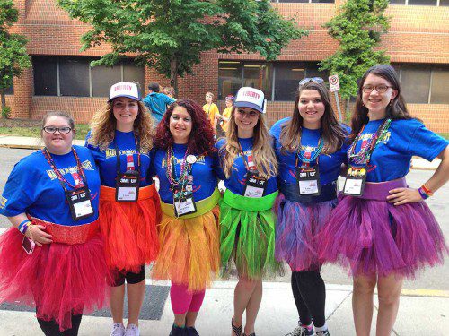 THE Lynnfield Destination Imagination University Level team headed to Global Finals features, from left, Kayla Snover, Laura Bassi, Angelina Benitez, Stephanie LaSpina, Lane Snover and Abby Stewert. (Courtesy Photo)