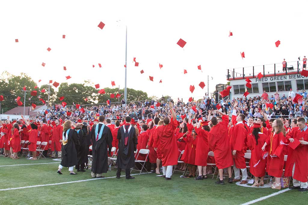 THE CLASS OF 2016 celebrates its graduation from Melrose High during commencement exercises at Fred Green Memorial Field Friday, June 3. There were 232 graduates. More photos and graduation speeches appear throughout this issue. (Donna Larsson Photo)