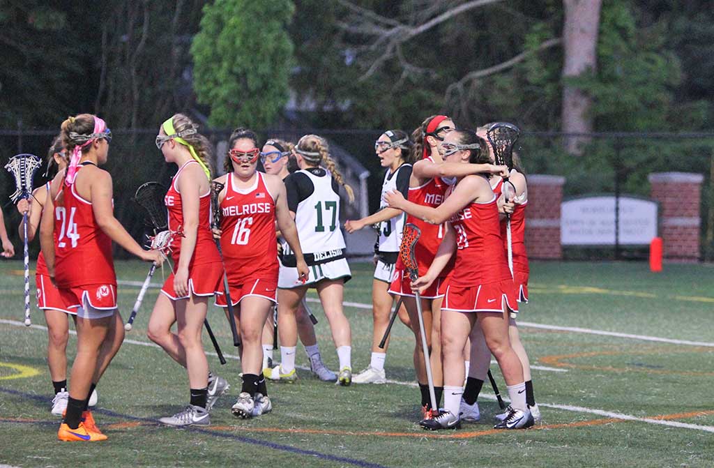 MOTHER NATURE wasn't kind to Melrose girls' lacrosse team and neither was Ipswich, who defeated Melrose in D2N semifinals Tuesday night. (courtesy photo, Rob Cunningham)