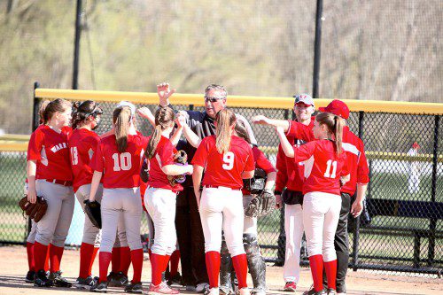THE WMHS softball team played a terrific Div. 2 North first round game against top-seeded Tewksbury yesterday afternoon at Memorial Field. The Warriors came up short by a 3-2 score in eight innings to have their season come to an end. (Donna Larsson File Photo)