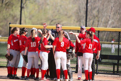 THE WMHS softball team clinched a state tournament berth and earned a preliminary round victory over Bedford this past spring. (Donna Larsson File Photo)