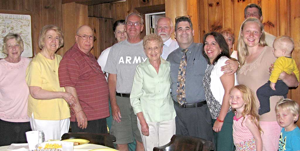 NEW SELECTMAN Phyllis Hull (center) celebrated her victory in yesterday’s Special Election at her home last night surrounded by supporters. (Mark Sardella Photo)