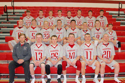 THE WMHS boys’ lacrosse team had its best season in the program’s history posting a 17-3 overall record. Members of the Warrior team included Ned Buckley, Andrew DeLeary, Brandon Grinnell, Evan Gourville, Steve Marino, Ben Yandell, Austin Collard, Ty Collins, PJ Iannuzzi, Pat Leary, Nick McGee, William Miller, Jack Petitto, Brad Safner, Ryan Chambers, Ryan Fitzpatrick, Dylan Frank, Robert Keegan, Alex Joly, Nolan Collins and Devin O’Brien. The head coach was Andrew Lavalle. (Donna Larsson Photo)