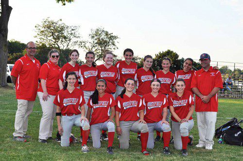 THE WAKEFIELD Community would like to recognize and congratulate the 2016 Wakefield Senior Little League Softball All-Stars team. Wakefield was the District 13 runner-up to Woburn. In the front row (from left to right) are Marissa Patti, Mia Romano, Nicole Catino, Jocelyn Healy and Vanessa Kaddaras. In the back row (from left to right) are Coach David Story, Coach Tracey Coyne, Kaitlyn Sample, Amanda Patti, Claire Curry, Sharice Bono, Natalie Hopkins, Sophia Gosselin-Smoske, Taylor Owen and Coach Mike Truesdale. Missing from the photo is Meghan Burnett.