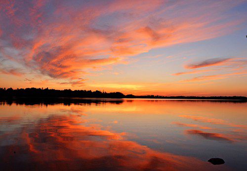 JAY TRACY CAPTURED the sunset Monday night over Lake Quannapowitt. 