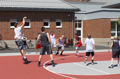 THE BLACKTOP Basketball program was held by the Recreation Department at the Galvin Middle School for ninth and 10 graders. In the photo are the ninth and 10th graders playing a scrimmage.