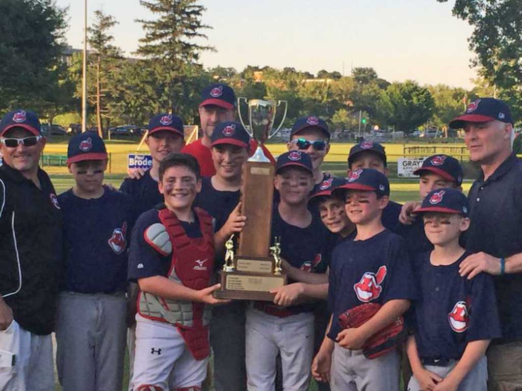 THE INDIANS captured the 2016 title in Churchill American Major League Baseball. In the front row (left to right) are Michael Richards, Rowan Smith, Dan O’Donnell, Paul Nault and Ryan Dolan. In the back row (left to right) are Shane Murphy, Justin Camelio, Dominic Drago, Connor O’Leary, Jake Bird and Quinn McNamara.