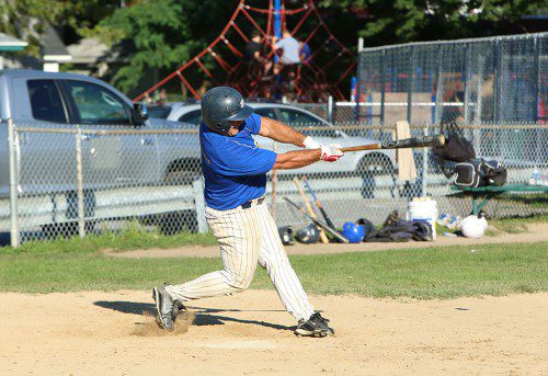 MIKE COOMBS had three hits, scored two runs and drove in two runs in the Brewers 10-9 victory in Game 2 of their best-of-three Twi-League semifinal series last night at Moulton Field. Game 3 is tomorrow night at Moulton.(Donna Larsson File Photo)