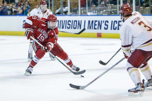 NORTH READING'S JIMMY VESEY, the 2016 Hobey Baker Award winner and NCAA Player of the Year, has signed a two–year contract with the New York Rangers. (AP Photo)