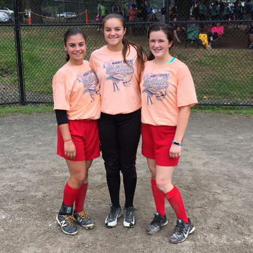 THREE PLAYERS were chosen to play on the Division A Middle-Essex U14 All-Star team representing the town of Wakefield. From left to right are Felicia D'Alessandro, Alyssa Grossi and Nora Hagopian.